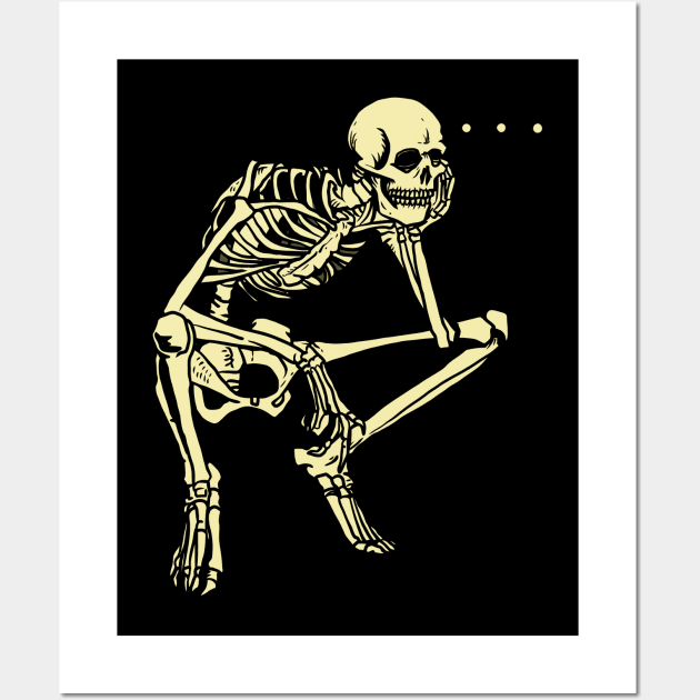 Skeleton Thinking Wall Art by DeathAnarchy